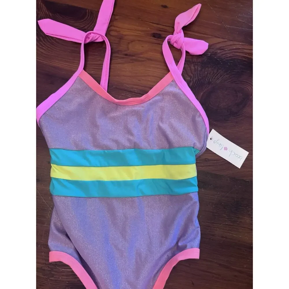 Beach Lingo Venice Beach Color-Block One-Piece Girl's Size 8 NWT